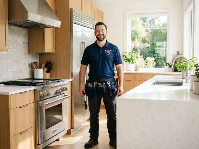 Appliance Repair Hero technician in a Arcadia, SC kitchen after an appliance repair